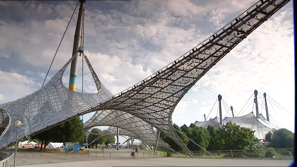 F. Otto suprojektuoti stogai Miuncheno olimpiniame parke