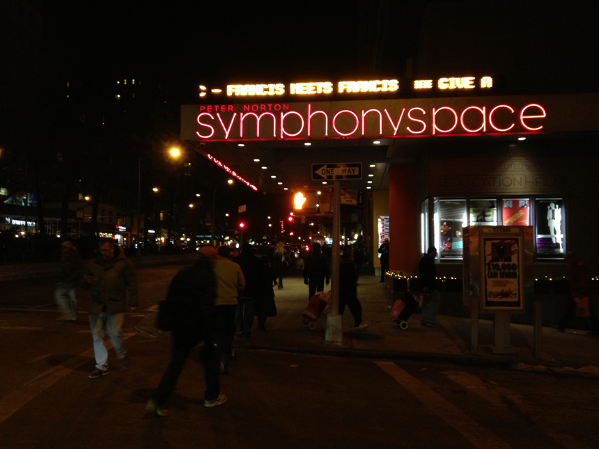 Symphony Space salė. Žibuoklės Martinaitytės nuotrauka