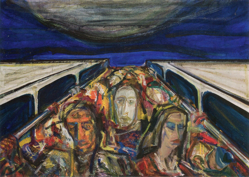 Arvydas Šaltenis. „Vakaras", 1973–1986, kartonas, aliejus, 84 x 120 cm, LDM. 