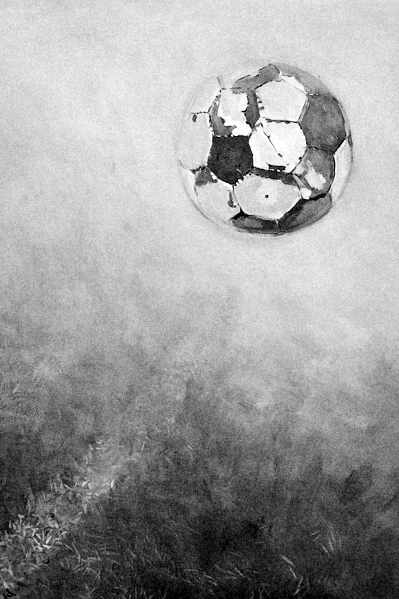 Agnės Juškaitės paveikslo „Išmestas kamuolys (tokį jį ir radau)“ fragmentas