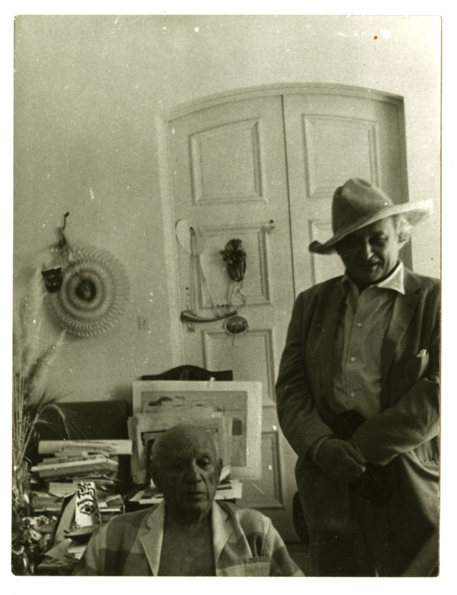 Jacques’as Lipchitzas ir Pablo Picasso pastarojo rezidencijoje Pietų Prancūzijoje 1965 m.    (Valstybinio Vilniaus Gaono žydų muziejaus nuosavybė)