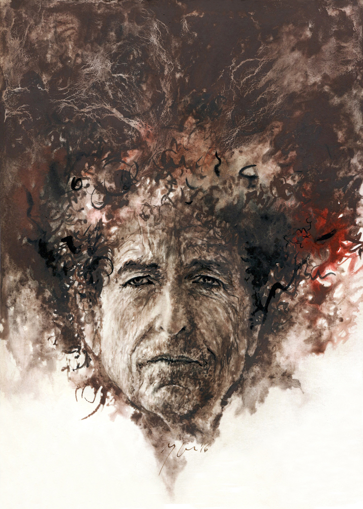 Bobas Dylanas. Ugnės Žilytės piešinys