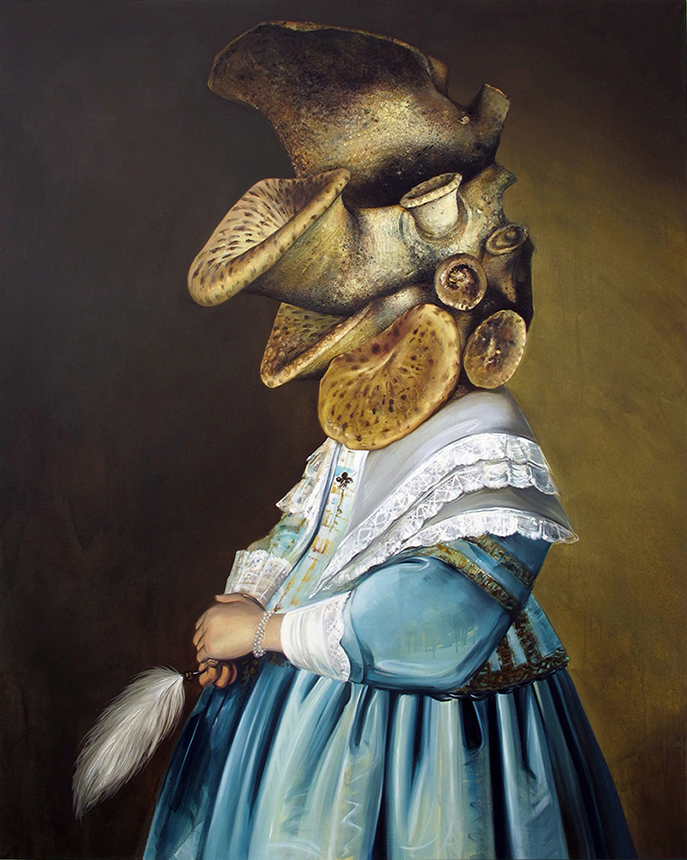  Ewa Juszkiewicz. „Mergaitė mėlyna suknele“, drobė, aliejus, 200 x 160, 2013