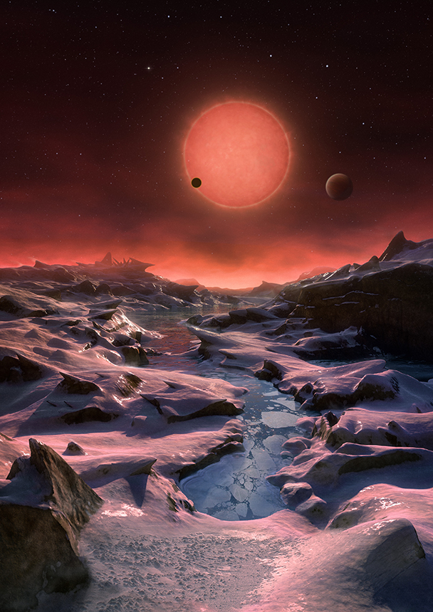 Planeta, skriejanti apie artimiausią Saulei žvaigždę – Kentauro Proksimą (piešinys). Iš ESO, M. Kornmesser archyvų