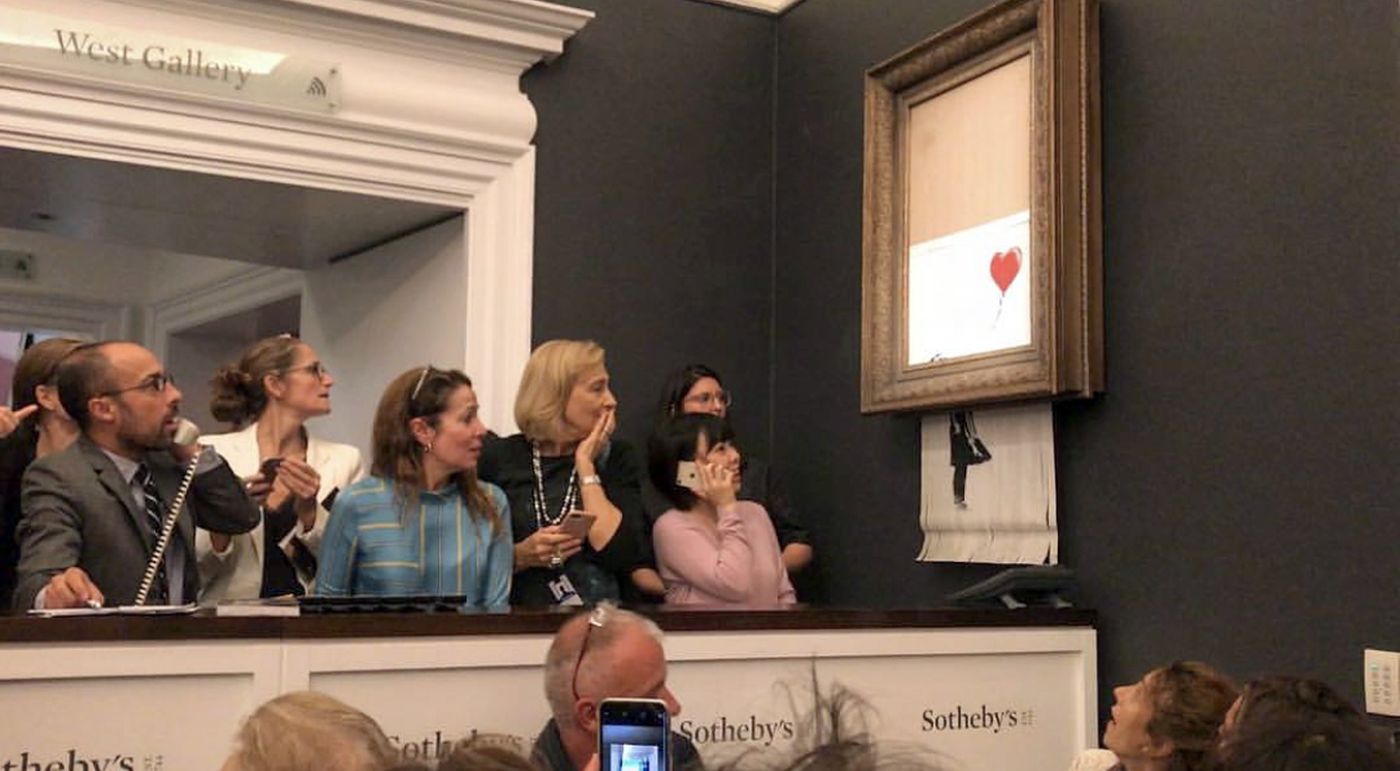 Banksy’o paveikslo „Mergaitė su balionu“ susinaikinimas