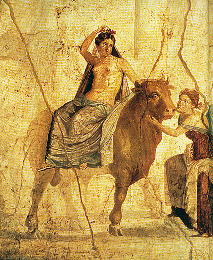 Europės pagrobimas, freska iš Pompėjų (I a., Neapolio nacionalinis muziejus)