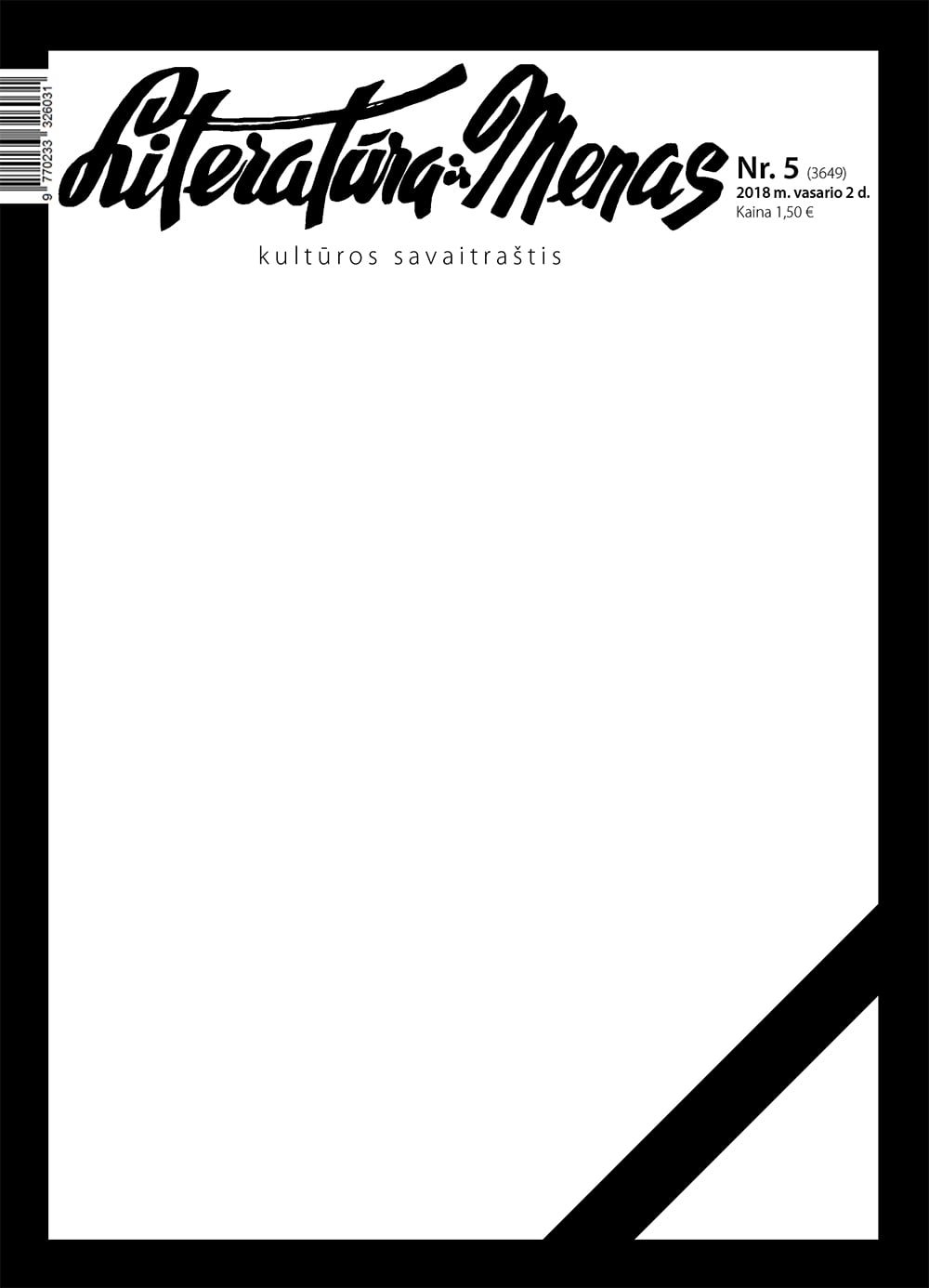 2018-02-02 protestinio „Literatūra ir menas“ numerio viršelis.