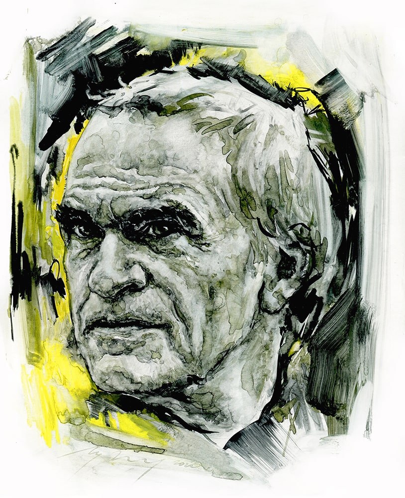 Milanas Kundera. Ugnės Žilytės piešinys